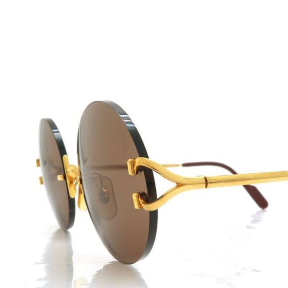 Cartier Signature C De Sunglasses None Prescription Round GP Gold main image 6